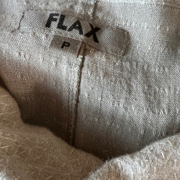 Flax Beige Natural Lagenlook Linen Cowl Neck Pullover with Pocket Blouse Size S - Picture 6 of 8